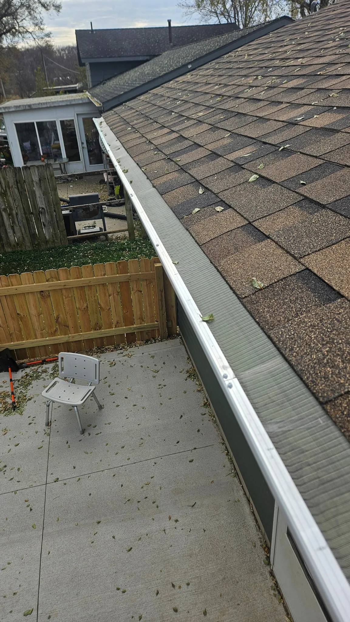 Gutter guard installation on a home in Colfax, Iowa