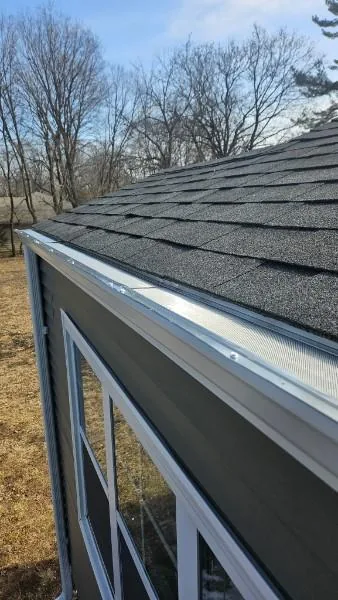 Gutter guard installation on a home in Des Moines, Iowa