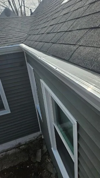 Gutter guard installation on a home in Des Moines, Iowa