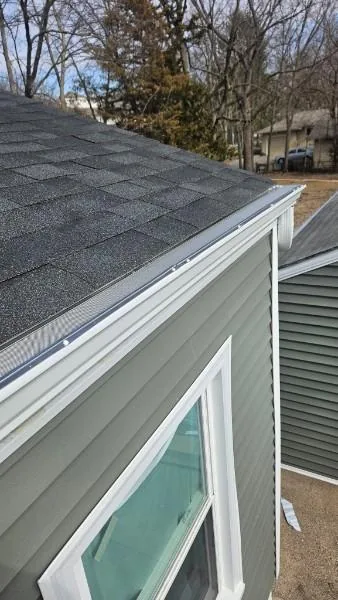 Gutter guard installation on a home in Des Moines, Iowa